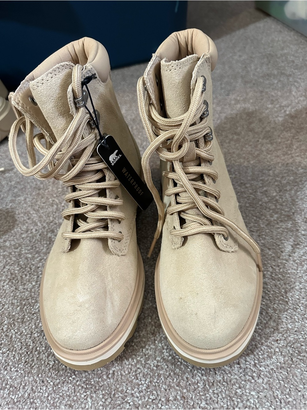 Sorel Lennox Lace Women's Waterproof Hiking Leather Boots Ceramic Sz 6.5 - Picture 4 of 6
